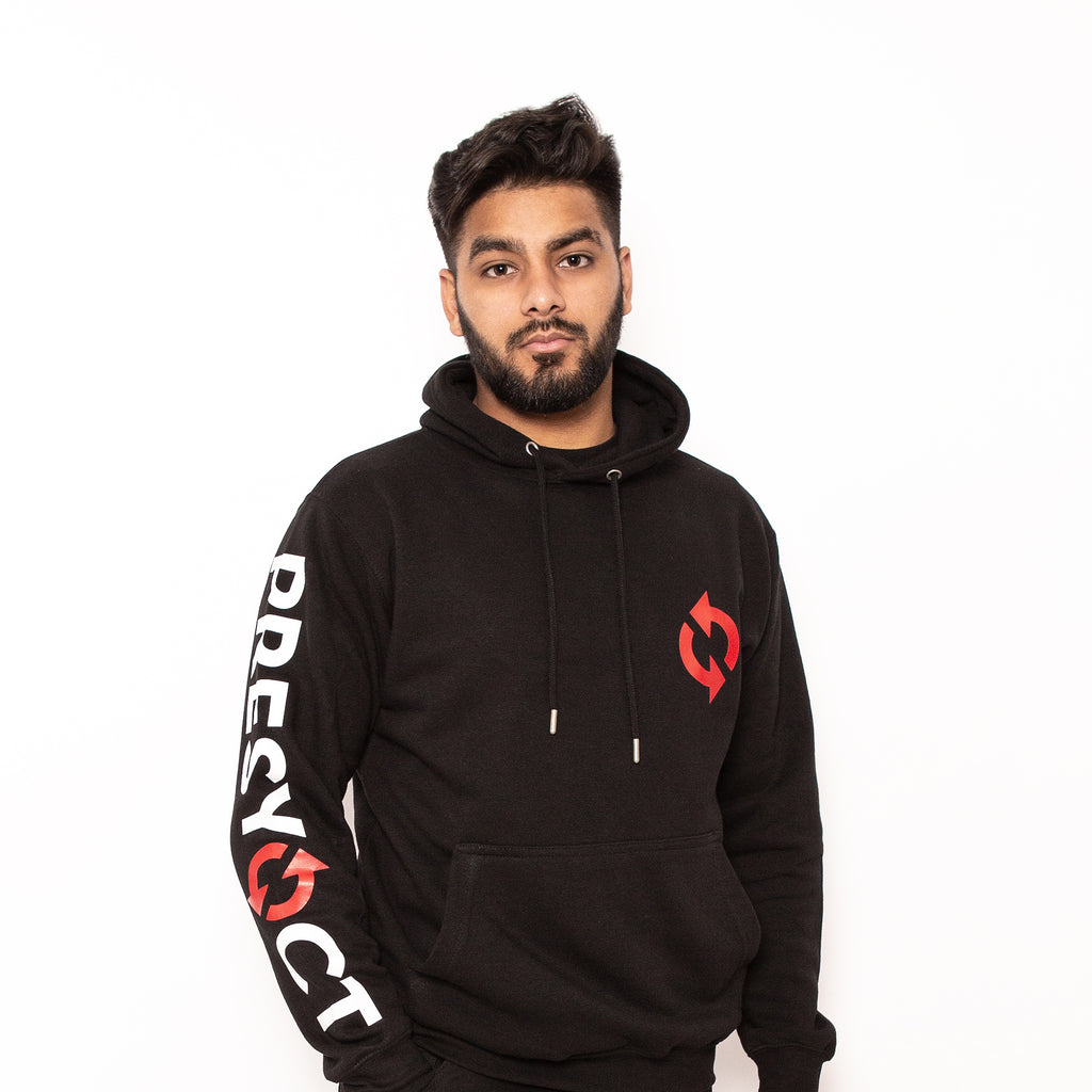 Red Presynct Sleeve Hoodie