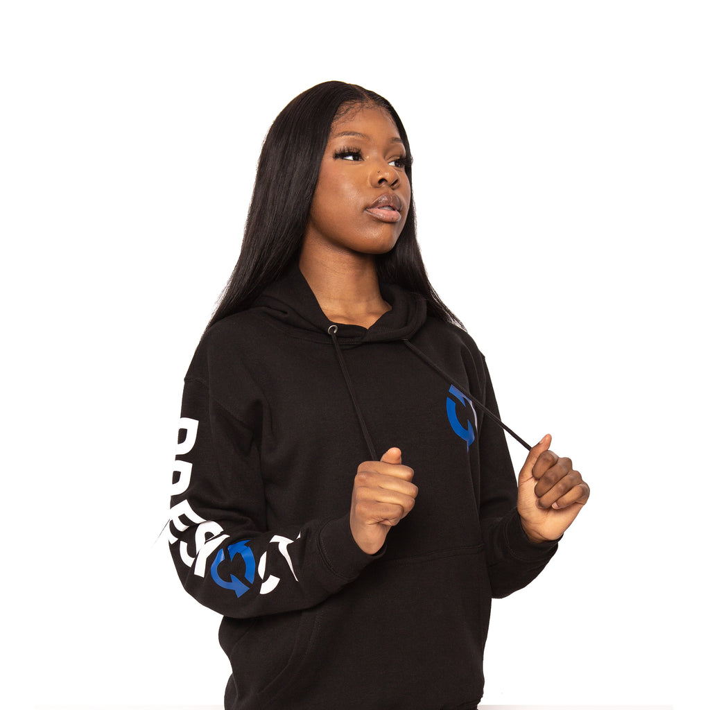 Blue Presynct Sleeve Hoodie